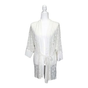 In bloom by Jonquil white lace wrap robe size M